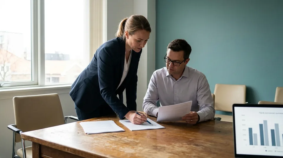 L&D and finance managers comparing two authoring tool quotes